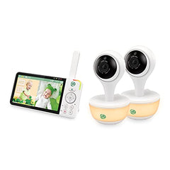 LeapFrog LF815-2HD - 1080p WiFi Remote Access 2 Camera Video Baby Monitor with 5” High Definition 720p Display, Night Light, Color Night Vision, (White), One Size