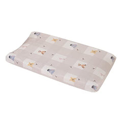 Disney Winnie the Pooh Hugs and Honeycombs Grey and White Plaid with Piglet, Tigger and Eeyore Contoured Changing Pad Cover