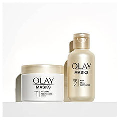 Olay Vitamin C Face Mask Kit, Exfoliator Kit with Mask, Silica, & Exfoliating Aha Peel 4.2 Fl Oz