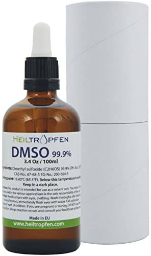 Low odor DMSO - Dimethyl sulfoxide liquid (3.4 Oz - 100ml), Pharmaceutical grade, High purity, Heiltropfen