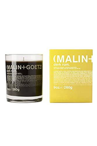 Malin + Goetz Dark Rum Candle â€“ Dark & Spicy Aroma Fragrance Scent, Natural Wax Blend, Traditional Bay Rum Inspired, Vegan & Cruelty Free, Cotton Wick, Lasts 60 Hours, 9 Ounce (Pack of 1)