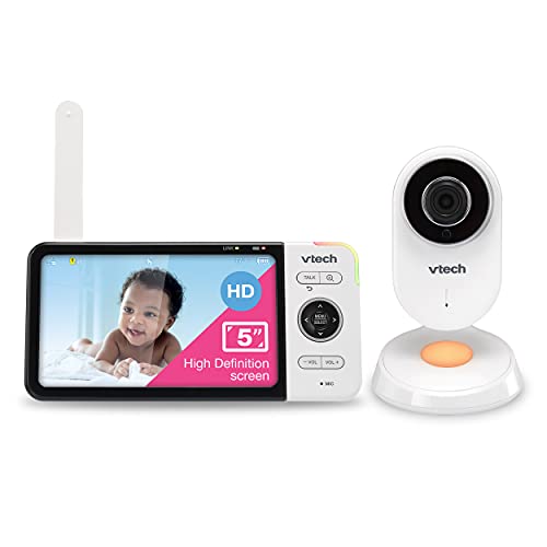 VTech VM818HD Video Monitor, 5-inch 720p HD Display, Night Light, 110-degree Wide-Angle True-Color Day Vision, HD No-Glare Night Vision, Best-in-Class 1000ft Range, 2-Way Talk