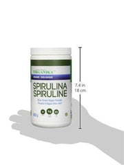 Organika Certified Organic Spirulina Powder- Superfood, 3rd Party Tested, Pristine Sourcing, Vegan- 500g