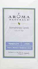 Aroma Naturals Essential Oil Tranquility Pillar Candle, 2.5" x 4", Lavender, 11 Ounce