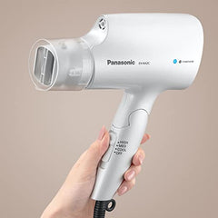 Panasonic EHNA2C Hydrating Nanoe Salon Travel Hair Dryer with Oscillating Quick Dry Nozzle, White