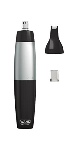 Wahl Canada ear, nose & brow trimmer, Stainless steel blades, Wet/Dry Battery Trimmer with 2 interchangeable Heads, Fast and hygienic trimming, Ear Trimmer, Facial Grooming, Brow Trimmer - Model 5546