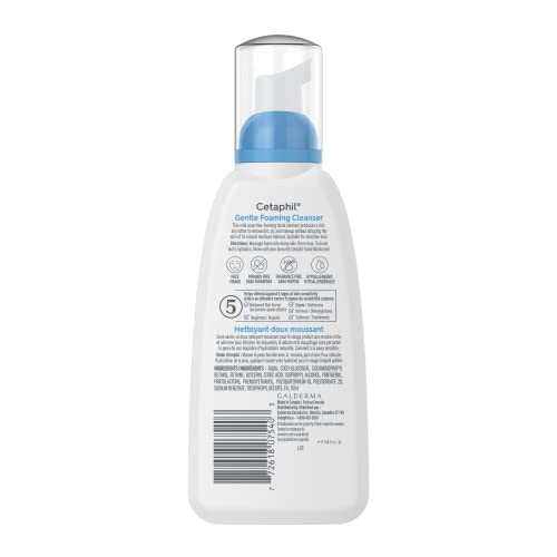 Cetaphil Gentle Foaming Cleanser, For Sensitive Skin, Removes Dirt, Oil and Makeup, Fragrance-Free, Non-Irritating, 236ml