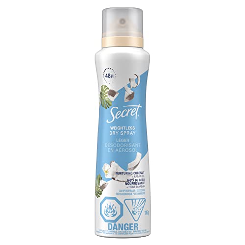 Secret Dry Spray Antiperspirant Deodorant, Nurturing Coconut and Argan Oil, 116g (4.1 oz)