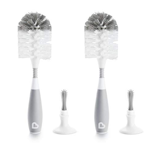 Munchkin Bristle Bottle Brush, Grey, 2 Pack