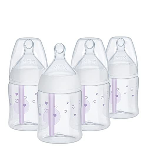 NUK Smooth Flow™ Pro Anti-Colic Baby Bottle, 5oz, 4 Pack, Purple