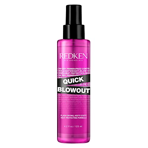 Redken Quick Blowout Heat Protection Spray for All Hair Types | Reduces blow dry time | Blowdry spray,125ml.