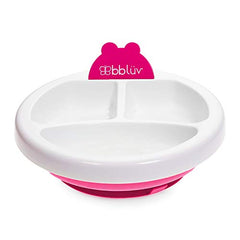 bblüv - Platö - Warming Plate - 3 Compartment, Non-Toxic, BPA Free with Suction Base for Baby Toddler (Pink)