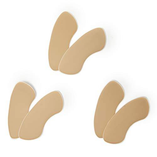 Foot Petals Women's Rounded Back Cushion Inserts Protectors, Comfortable Heel Grip for Pain Relief and Sizing, Khaki, One