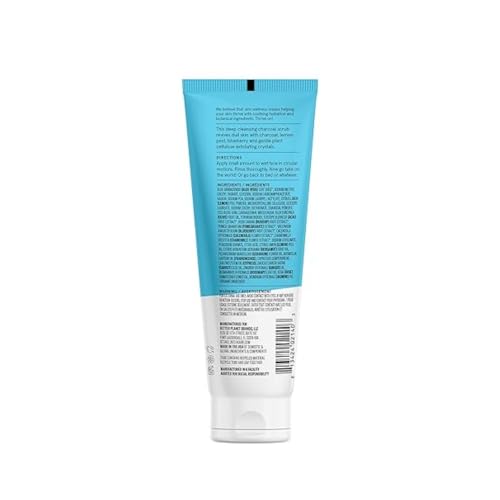 ACURE Incredibly Clear Charcoal Lemonade Facial Scrub, 100% Vegan, for Oily To Normal & Acne prone skin | charcoal, Lemon & Blueberry - Exfoliates & Detoxifies 4 fl Oz (Packaging May Vary)