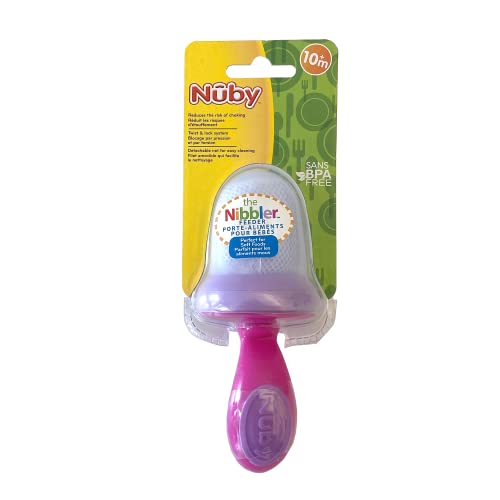 Nuby 533641PK Nibbler with Pp Hygienic Cover Assorted Toy(1 Pack), Pink, Purple