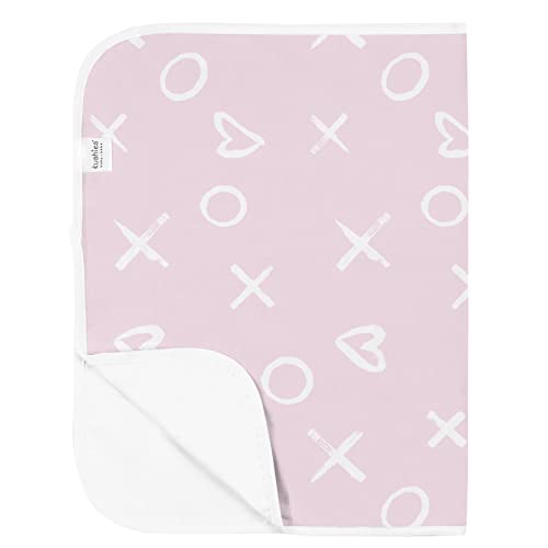 Kushies BABY DELUXE FLAT WATERPROOF CHANGING PAD MAT/LINER - 20" x 30" 100% COTTON FLANNEL UPPER - Pink XO