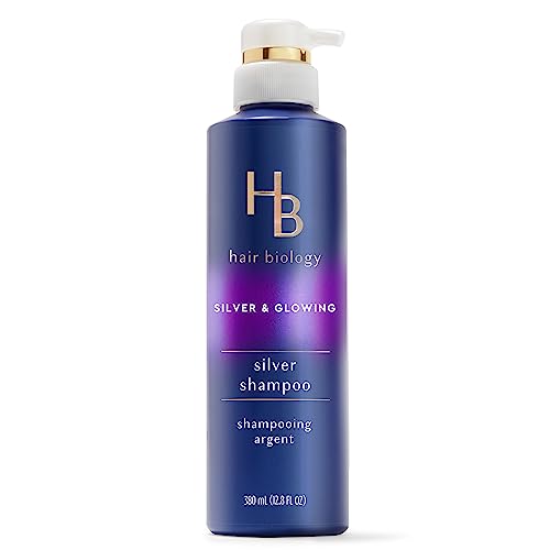 Hair Biology – Silver Shampoo with Biotin – Silver & Glowing for grey or color treated hair – 380mL