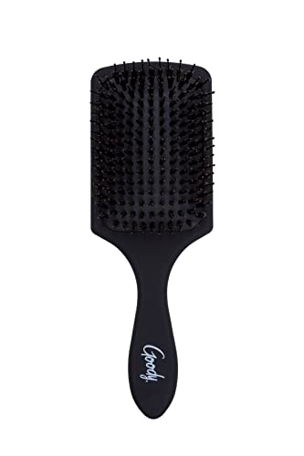 Goody Total Texture Mongongo Oil Brush - Oil Infused Detangler Adds Luster and Shine and Protects Hair - Pain-Free Hair Accessories for Women and Girls - Durable for Everyday Use - Black