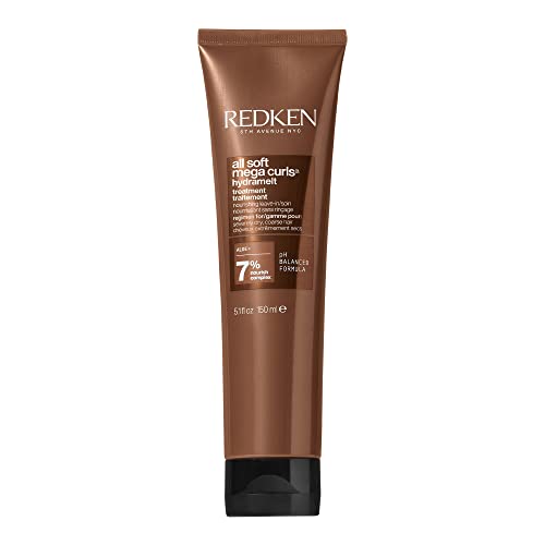 Redken Hair Treatment, All Soft Mega Curls Hydramelt, For Extremely Dry Hair, For Curly & Coily Hair, Ultra Moisturizing Hair Lotion, Enhances Shine, With Aloe Vera, 150 ML