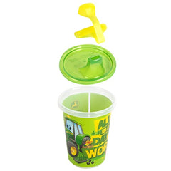 The First Years Take & Toss John Deere Sippy Cups with Lids - 10 Oz - 10 Cup Kids' Party Pack Includes 2 Travel Caps