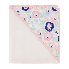 Cudlie Buttons & Stitches Baby Girl 3 Pack Rolled/Carded Hooded Towels in Blooms & Dots Print, GS71731