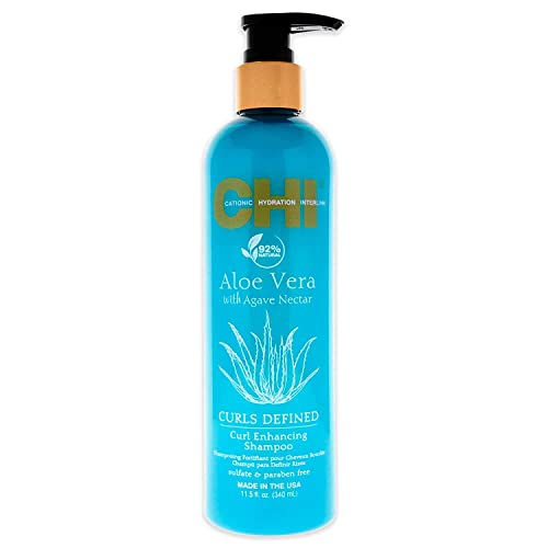 CHI Aloe Vera With Agave Nectar Curls Defined Curl Enhancing Shampoo, 11.5 ounces