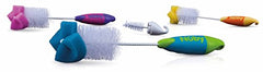 Nuby Bottle and Nipple Brush with Sponge Tip and Hook Base, Colors May Vary