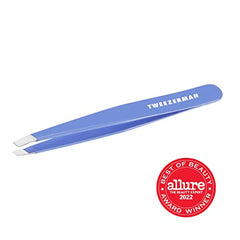 Tweezerman Lapis Blue Stainless Steel Slant Tweezer - Eyebrow Tweezers for Women and Men