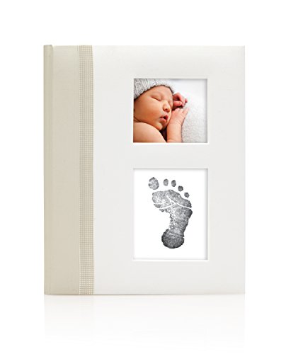 Pearhead Classic Baby Memory Book with an Included Clean-Touch Ink Pad to Create Baby's Handprint or Footprint, Ivory