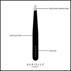 Danielle Soft Touch Stainless Steel Duo Tweezers Set