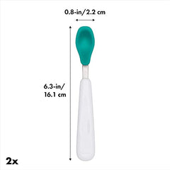 OXO Tot Feeding Spoon Set With Soft Silicone, Teal