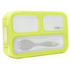 bblüv - Bentö - Small Sealed Lunchbox with Spork, Kids Leak-Proof, On-the-Go Meal, Snack Packing, BPA Free - For Kids (Lime)