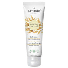 ATTITUDE Moisturizing Body Cream for Sensitive Skin Enriched with Oat and Argan Oil, EWG Verified, Hypoallergenic, Vegan and Cruelty-free, 240 ml