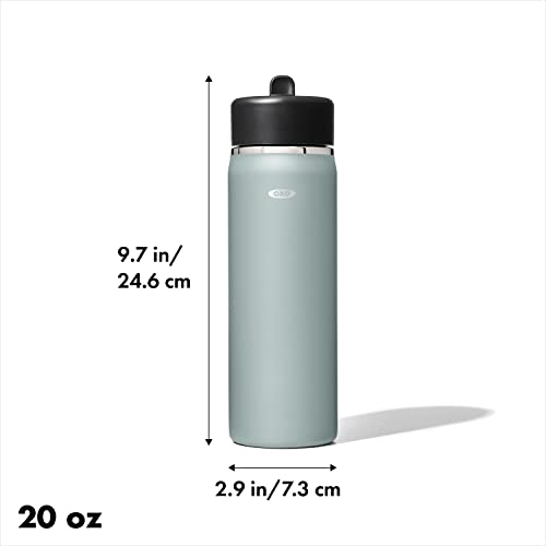 OXO Wide Mouth Straw Lid Water Bottle, 20oz, Slate