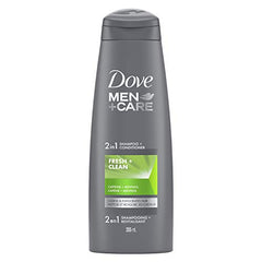 Dove Men+Care 2 in 1 Shampoo & Conditioner deep cleans hair for an invigorating effect Fresh Clean with caffeine and menthol 355 ml