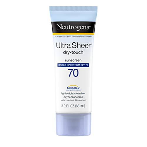 Neutrogena Ultra Sheer Dry-Touch Water Resistant and Non-Greasy Sunscreen Lotion with Broad Spectrum SPF 70, 3 Fl Oz (Pack of 1)