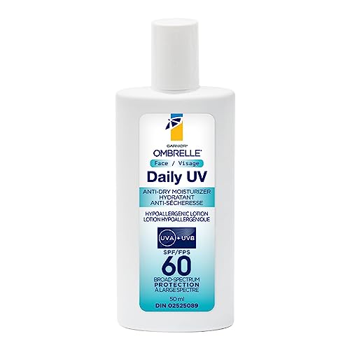 Garnier Ombrelle Daily UV Anti-Dry Moisturizer, Face Sunscreen, SPF 60, Hypoallergenic 50ml