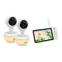 LeapFrog LF815-2HD - 1080p WiFi Remote Access 2 Camera Video Baby Monitor with 5” High Definition 720p Display, Night Light, Color Night Vision, (White), One Size