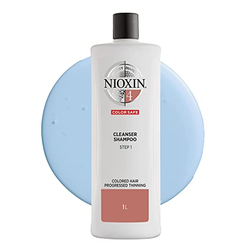 Nioxin System 4 Shampoo with Peppermint Oil, For Color Treated Hair with Progressed Thinning, 33.8 fl oz