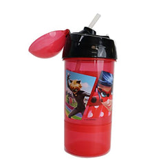 Miraculous Ladybug Sip n’ Snack 2 in 1 Grab and Go Water Bottle for kids (380 ml + 180 ml)