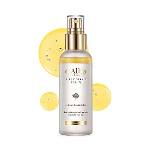 d'Alba Italian White Truffle First Spray Serum (Vegan), glowy hydrating serum face mist, surfactant free all-in-one mist, mist for radiant skin, instant glow serum