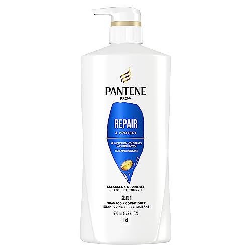 Pantene PRO-V Repair & Protect 2in1 Shampoo + Conditioner,17.9 oz/530 mL, White and Teal