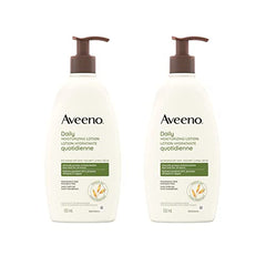 Aveeno Daily Moisturizing Lotion with Pump, Dry Skin, Non Comedogenic, Prebiotic Oat, Daily Moisturizer, Fragrance Free, Pack of 2 (1064 ml Total) Packaging May Vary