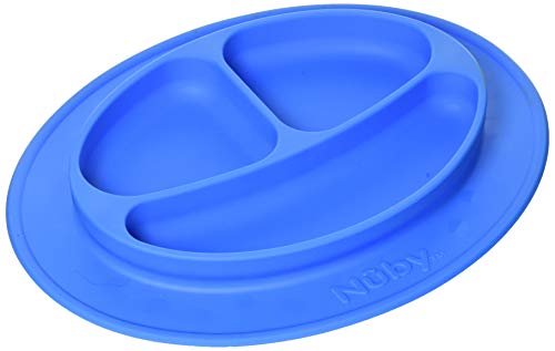 Nuby 537075BL Sure Grip Silicone Miracle Mat Section Plate, Blue