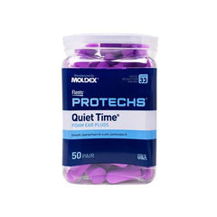 Flents Foam Ear Plugs, 50 Pair for Sleeping, Snoring, Loud Noise, Traveling, Concerts, Construction, & Studying, NRR 33, Purple, Made in the USA