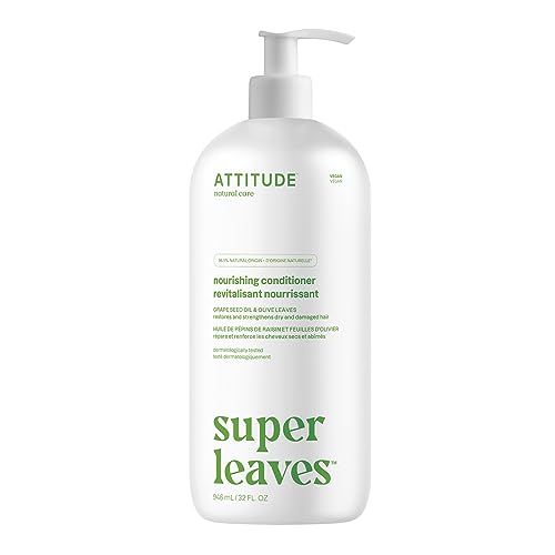 ATTITUDE Hair Conditioner, Plant- and Mineral-Based Ingredients, Vegan and Cruelty-free, Nourishing, Grapeseed Oil & Olive Leaves, 946 ml