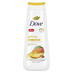 Dove Glowing Body Wash for renewed, healthy-looking skin Mango & Almond Butters gentle body cleanser nourishes the skin 591 ml