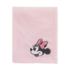 Disney Minnie Mouse 6 Piece Nursery Crib Bedding Set, Comforter, Two 100% Cotton Fitted Crib Sheets, Dust Ruffle, Baby Blanket, Changing Pad Cover, Pink, Grey & White (4692612)