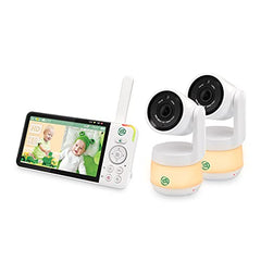 LeapFrog LF925-2HD 1080p WiFi Remote Access 360 Degree Pan & Tilt 2 Camera Video Baby Monitor with 5” High Definition 720p Display, Night Light, Color Night Vision (White) One Size