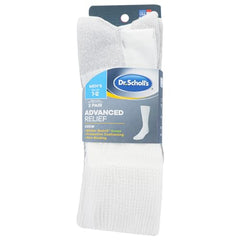 Dr. Scholl's Men's Advanced Relief Blisterguard Socks - 2 & 3 Pair Packs - Non-Binding Cushioned Moisture Management, White, 7-12